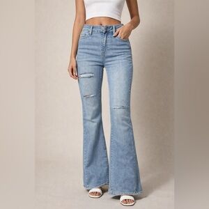 Refuge Sky Blue Flare Jeans